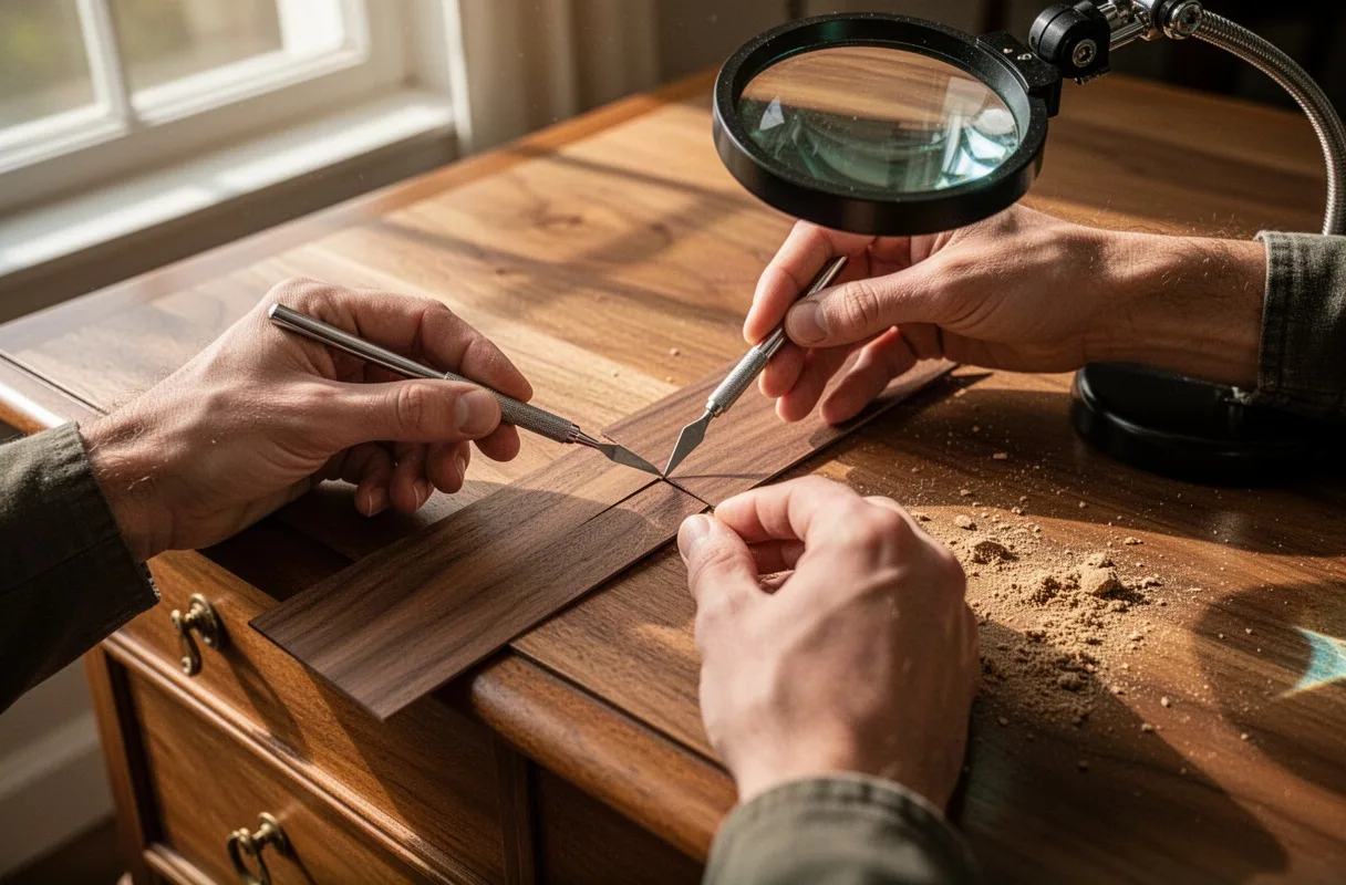 Veneer Blister and Marquetry Repair